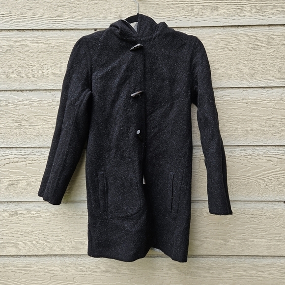 Pure Alpaca gray and black reversible hooded coat XS - Picture 3 of 7